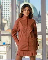 Camisa tricoline Jamille Camel