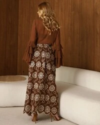 Camisa Babados Melissa Marrom
