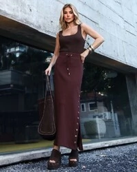 Blusa Tricot Helena Marrom