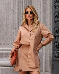 Camisa Oversized Leonora Marrom