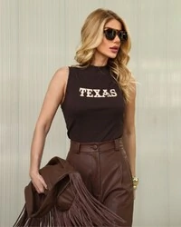 Regata Gola Alta Texas Marrom