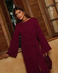 Vestido Amarração Isadora Vinho