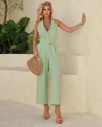 Macacão Frente Única Gisela Verde