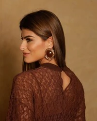 Camiseta Renda Naomi Marrom