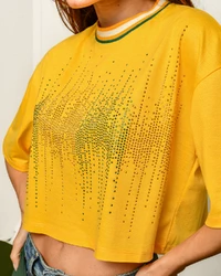 Blusa Cropped Brasil Amarela