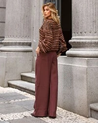 Calça Alfaiataria Rebeca Marrom