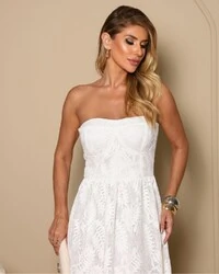 Vestido Tqc Renda Luisa Off White