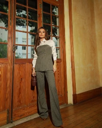 Calça risca de giz Ruth