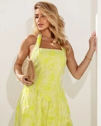 Vestido Bordado Camila Verde