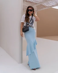 Saia Canelada Camille Azul