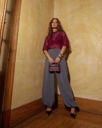 Camiseta renda naomi Vinho