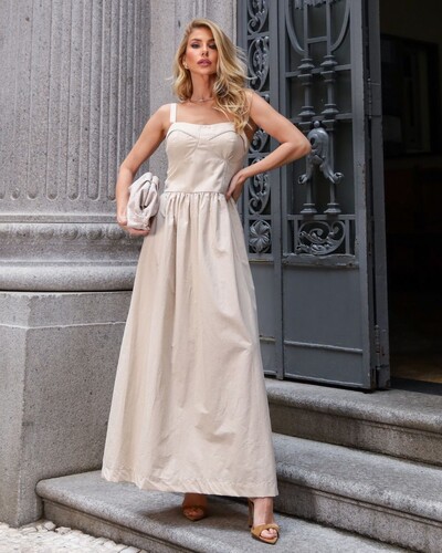 Foto Vestido Longo Melina Areia