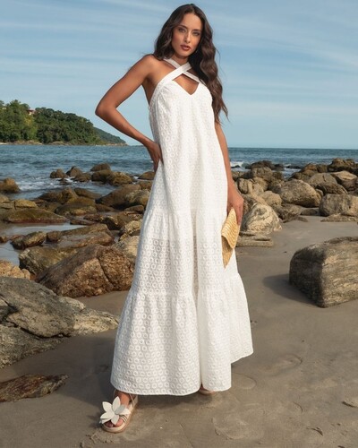 Foto Vestido Laise Longo Jordana Off White