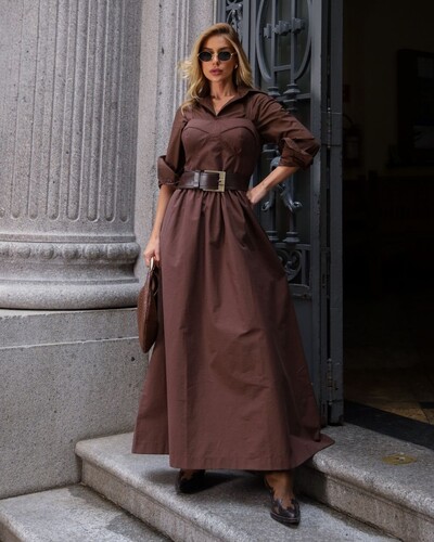 Foto Vestido Longo Melina Marrom