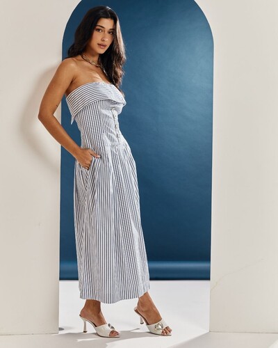 FotoVestido Listras Tomara Que Caia Maya Azul Marinho
