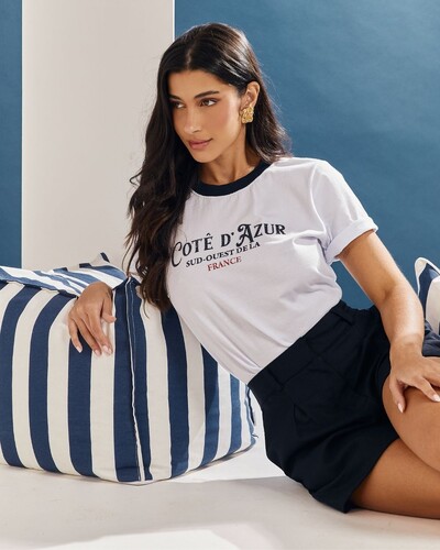 Foto Camiseta Cotê D'azur Branca