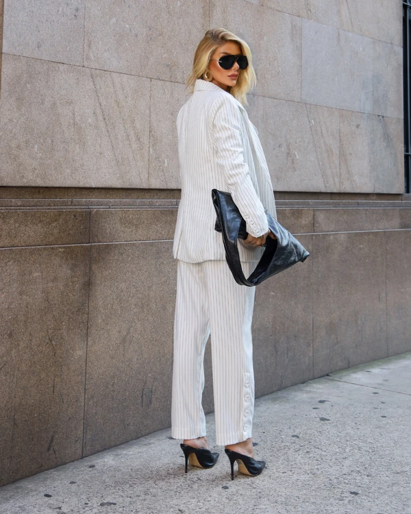 Calça Risca De Giz Raquel