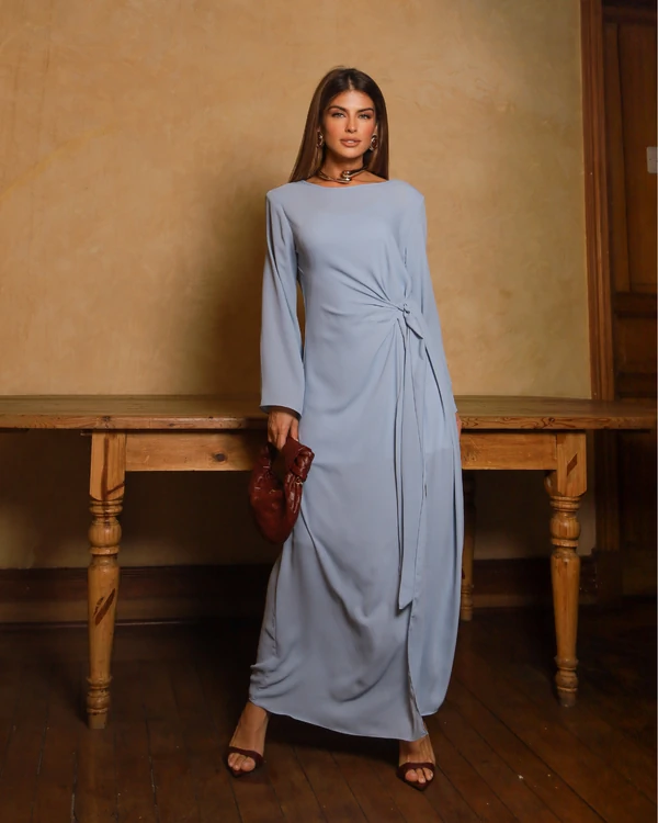 Vestido Amarração Isadora Azul