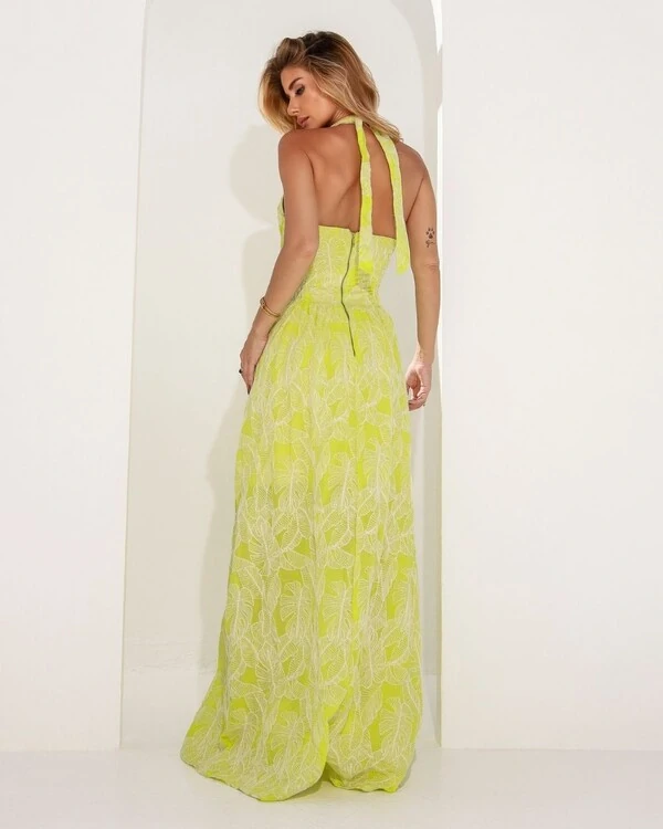 Vestido Bordado Camila Verde