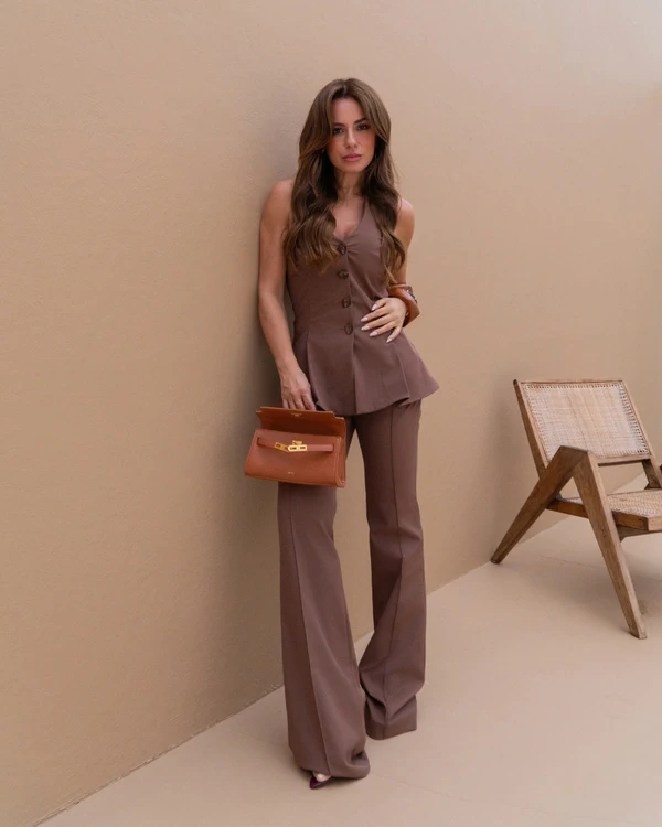Calça Flare Giselle Marrom