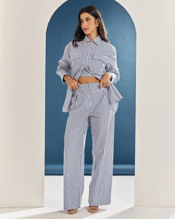 Calça Listras Maya Azul