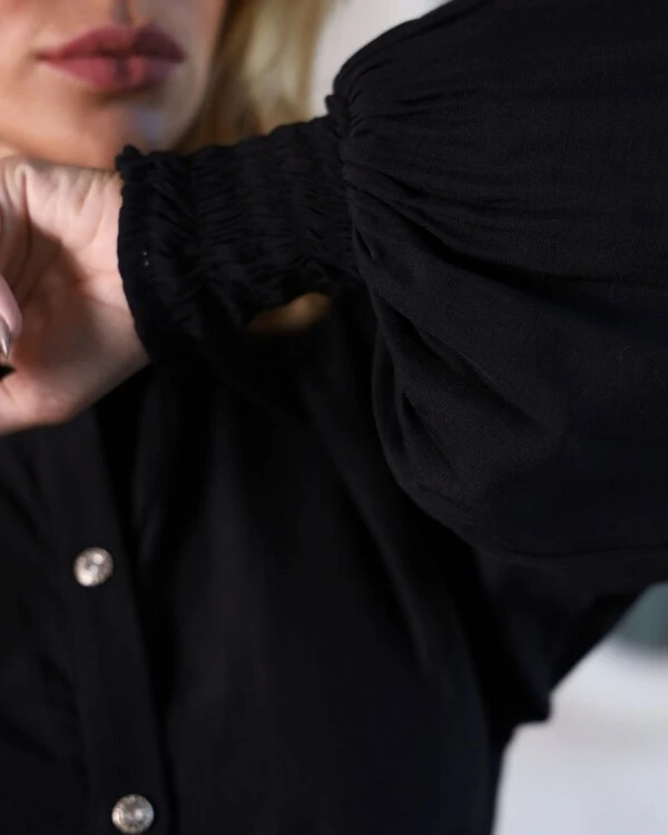 Camisa Lastex Punho Livia Preto