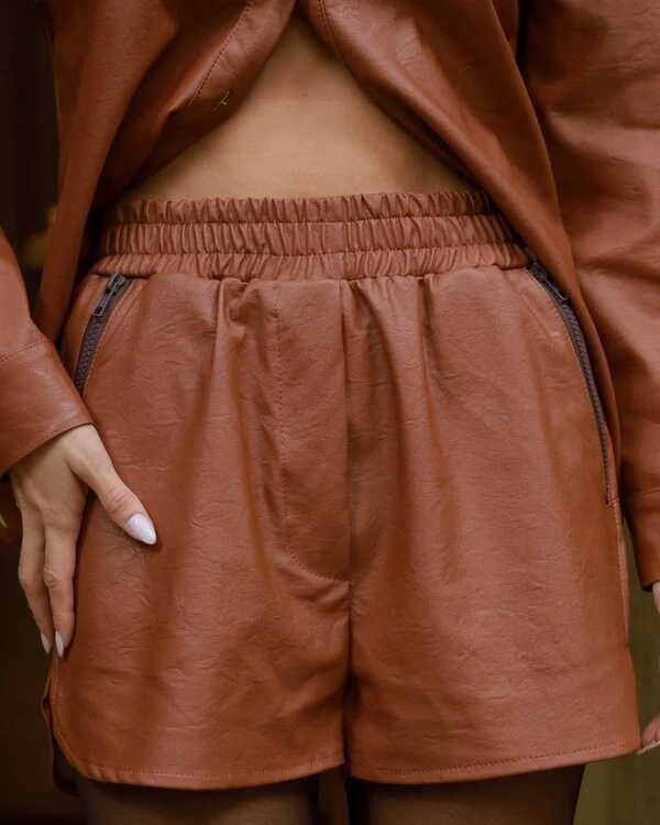 Bermuda couro PU Naomi