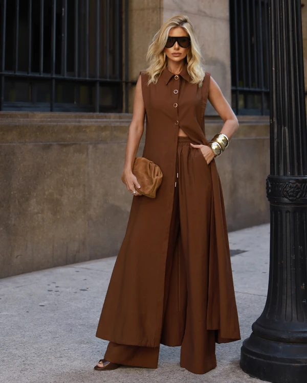 Máxi Chemise Joana Marrom