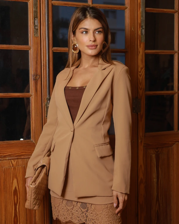 Saia Renda Maite Camel