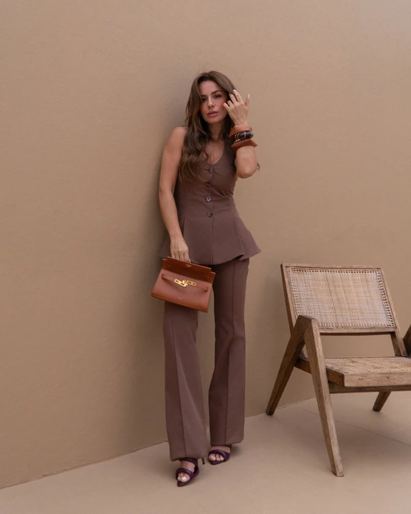 Calça Flare Giselle Marrom