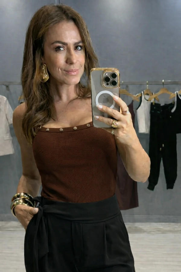 Regata Canelada Eleonora Marrom