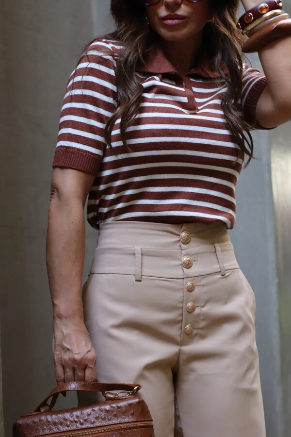 Polo Tricot Maya Marrom