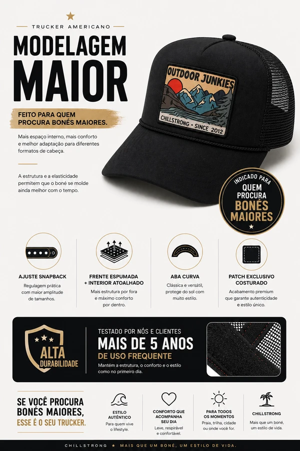 Boné Trucker Outdoor Junkies