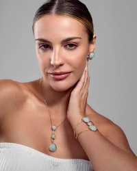 Bracelete Dourado Com Resina