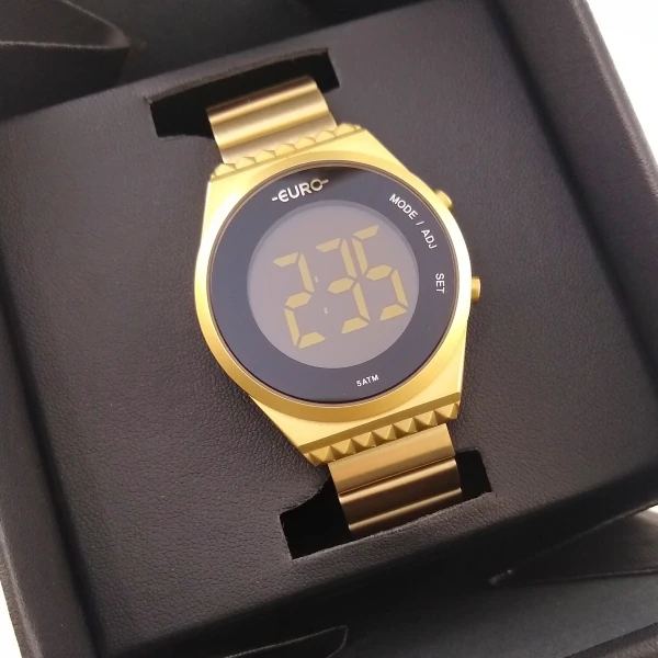Relógio Euro Digital Dourado