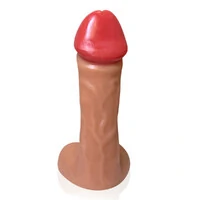 Pênis Thanos 28 cm x 8,2 cm com Ventosa Gigante Grosso Flexível e Escroto