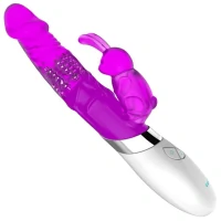 Vibrador Recarregável com Estimulador Clitoriano e Pérolas Massageadoras 22 cm x 3 cm