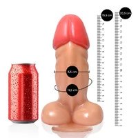 Pênis Hércules 20,5 cm x 6,5 cm com Ventosa Grosso Flexível e Escroto