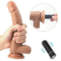 Prótese Realistica Vibrador Pênis Silicone com Ventosa Croods S-Hande