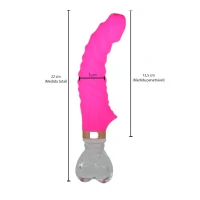 Vibrador Recarregável em Silicone com Estrias Massageadoras