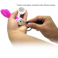 Vibrador Estimulador de Ponto G e Clitóris com Glande Recarregável Female Vibrator 19,5 cm x 3,3 cm