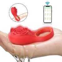Vibrador Anel Peniano Masculino Formato Flor Com Aplicativo
