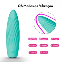 Cápsula Vibratória em Silicone Aveludado Recarregável Bullet