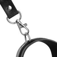 Algema de Pulso com Cinta Harness em Couro e Metal para Coxa e Arreio