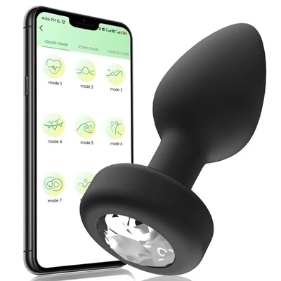 Foto Plug Anal de Silicone com Vibro por Aplicativo