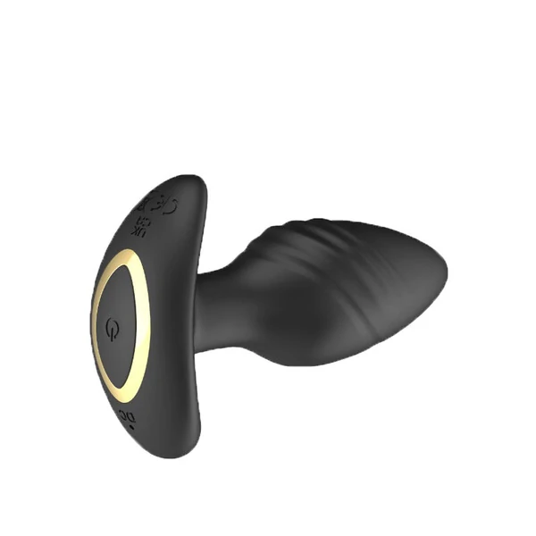Plug Anal de Silicone com Vibração com Textura e Alça