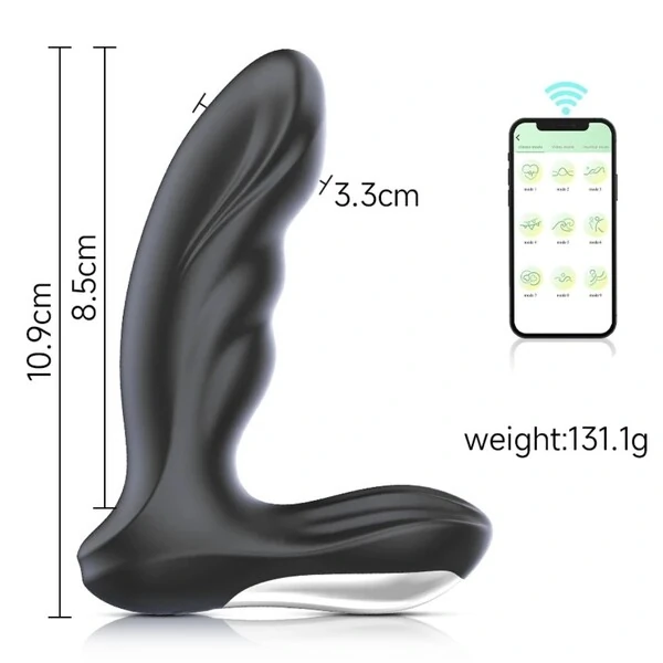 Massageador de Próstata Controlado por Aplicativo com Toque Aveludado