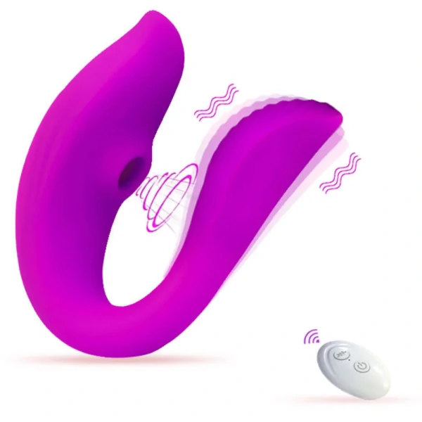 Vibrador de Casal com Estimulador de Clitóris e Controle Remoto