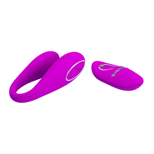 Vibrador de Casal Algernon Pretty Love com Controle e 12 Vibrações 8,5 cm x 3,5 cm