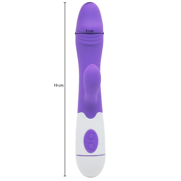 Vibrador Estimulador de Ponto G e Clitóris com Glande Recarregável Female Vibrator 19,5 cm x 3,3 cm